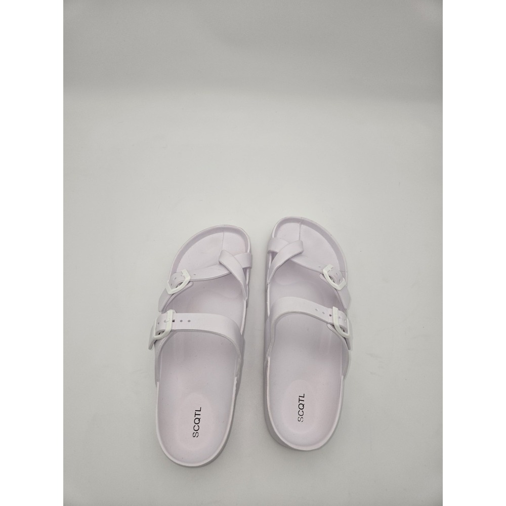 SCQTL Lavender EVA Double Buckle Toe Loop Slide Sandals Womens Size 9 EUR 40